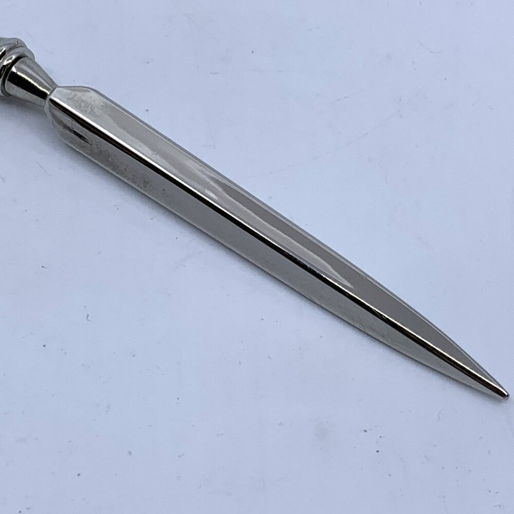Antique Victorian Glass Bead Letter Opener 7” Screw Together Faceted Blade - Picture 3 of 6